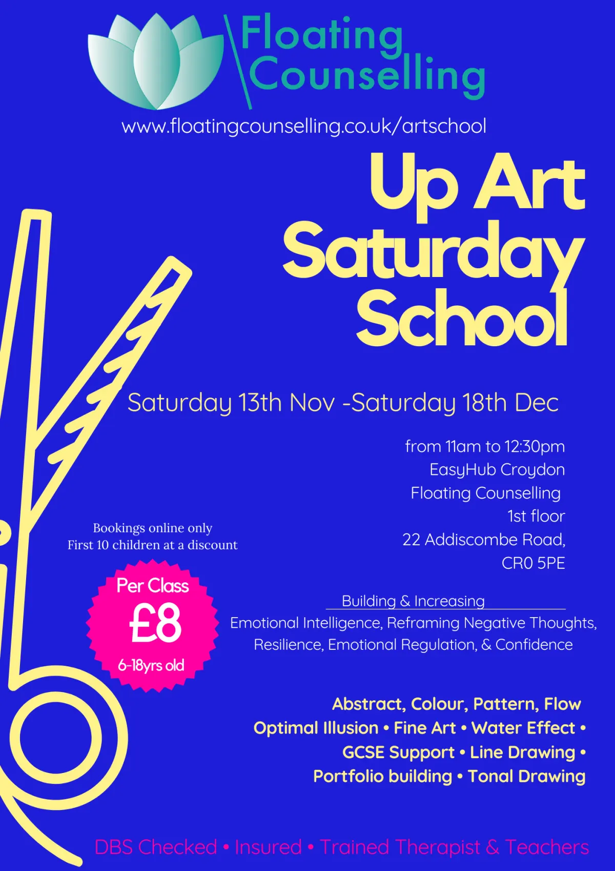 Pink craft fair community event flyer