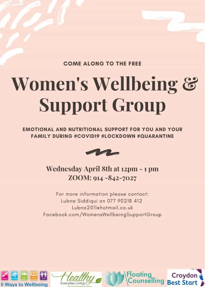 Women's wellbeing event flyer